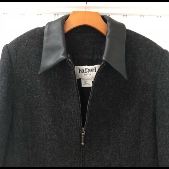 RAFAEL Jackets & Blazers - NWT VTG Rafael Wool & Faux Leather Jacket